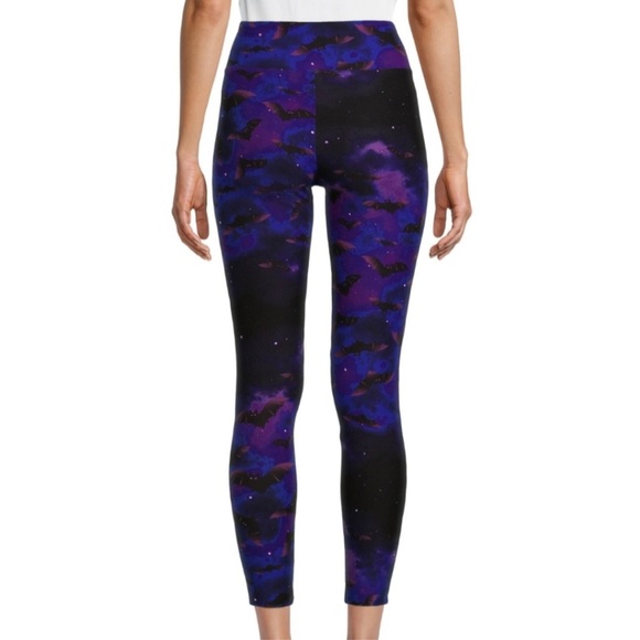 Leggings- Medium Bats Ladies Leggings. NWT. Black and purple. - Picture 3 of 9